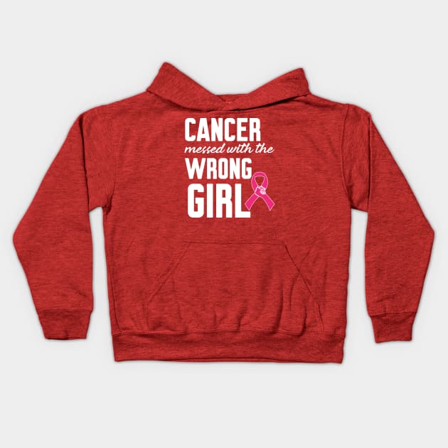 Cancer messed with the wrong girl Kids Hoodie by Work Memes